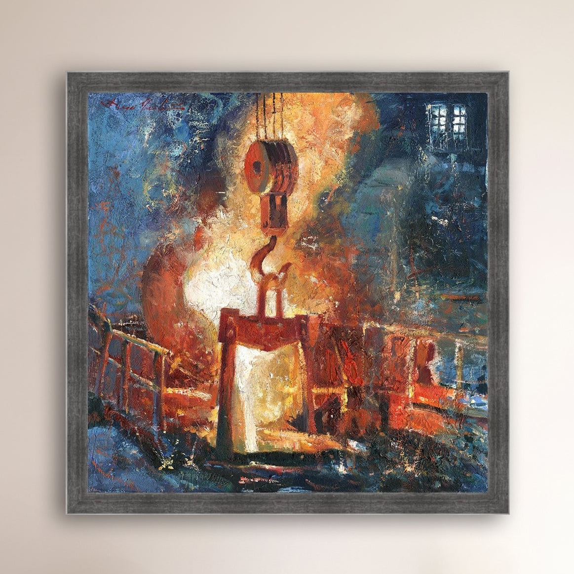Painting of Molten Iron, Bethlehem Steel