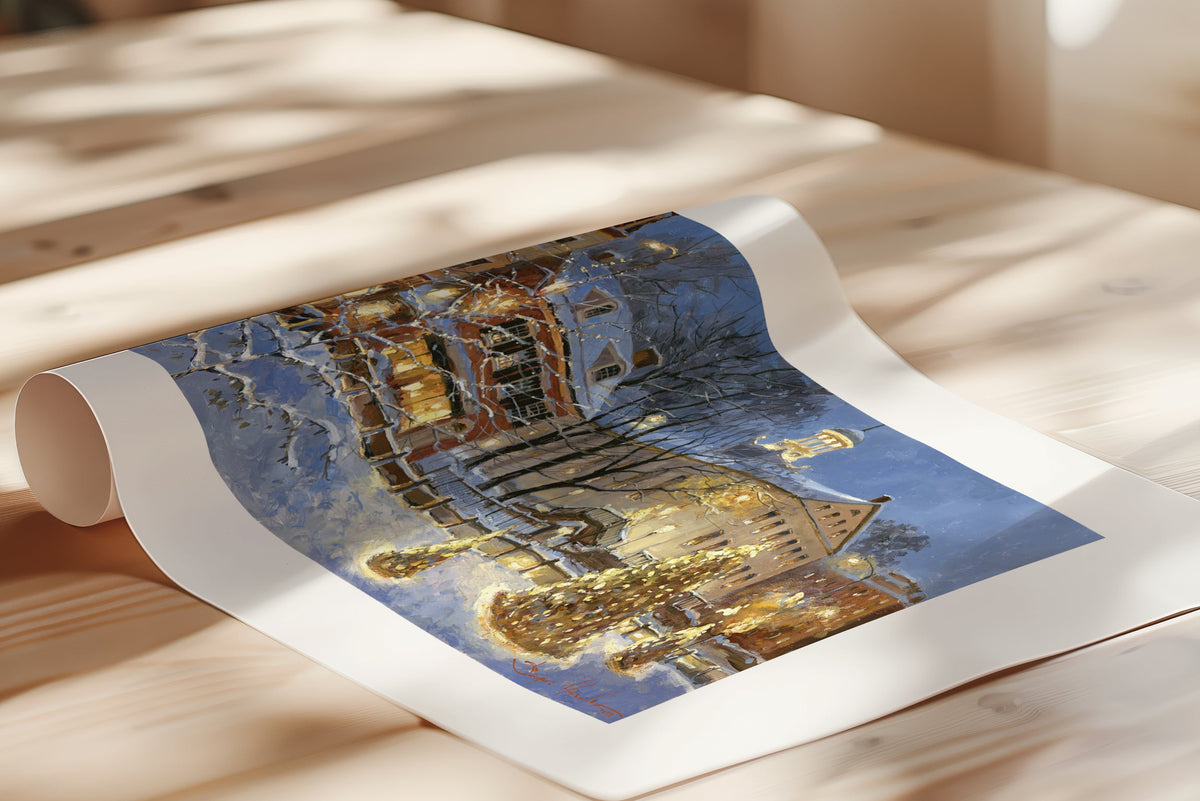 Painting of Christmas Tree on Main Street, Bethlehem 