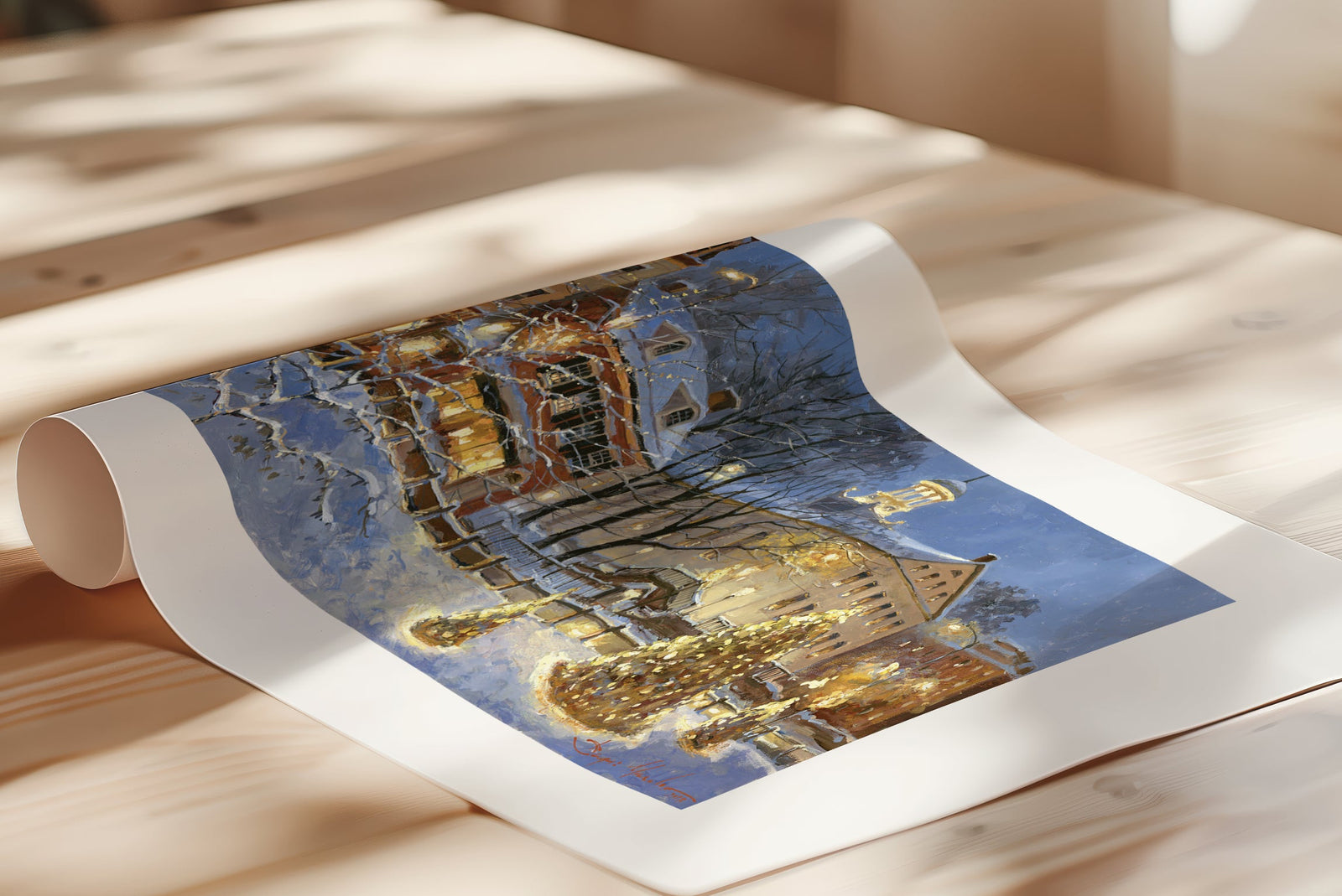 Painting of Christmas Tree on Main Street, Bethlehem 