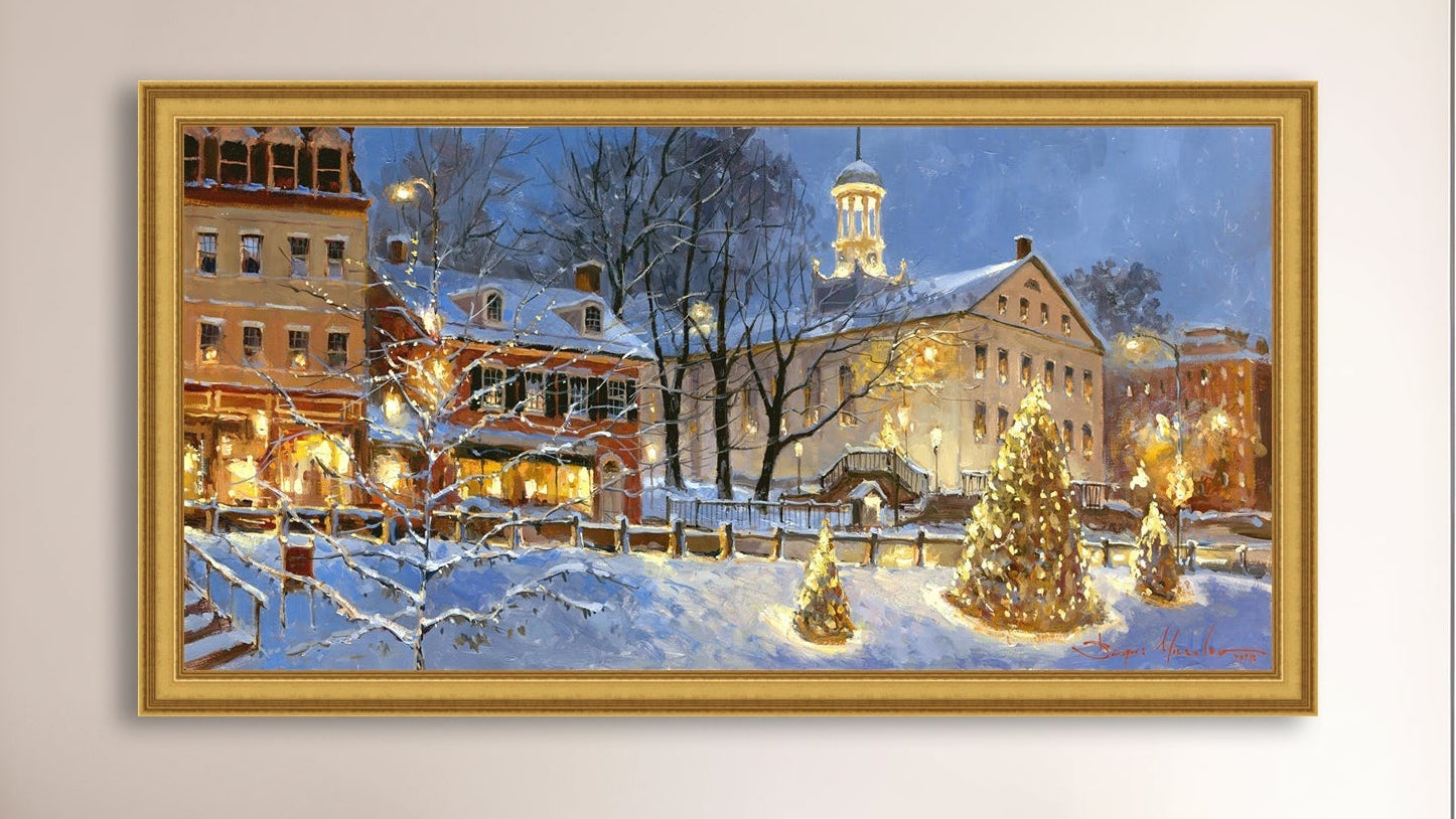 Painting of Christmas Tree on Main Street, Bethlehem 
