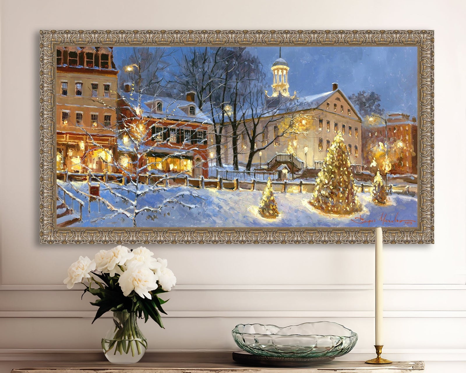 Painting of Christmas Tree on Main Street, Bethlehem 