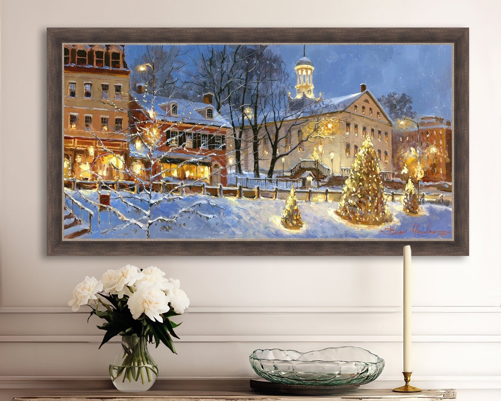 Painting of Christmas Tree on Main Street, Bethlehem 