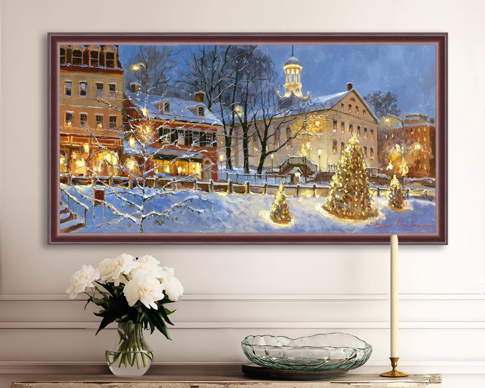 Painting of Christmas Tree on Main Street, Bethlehem 