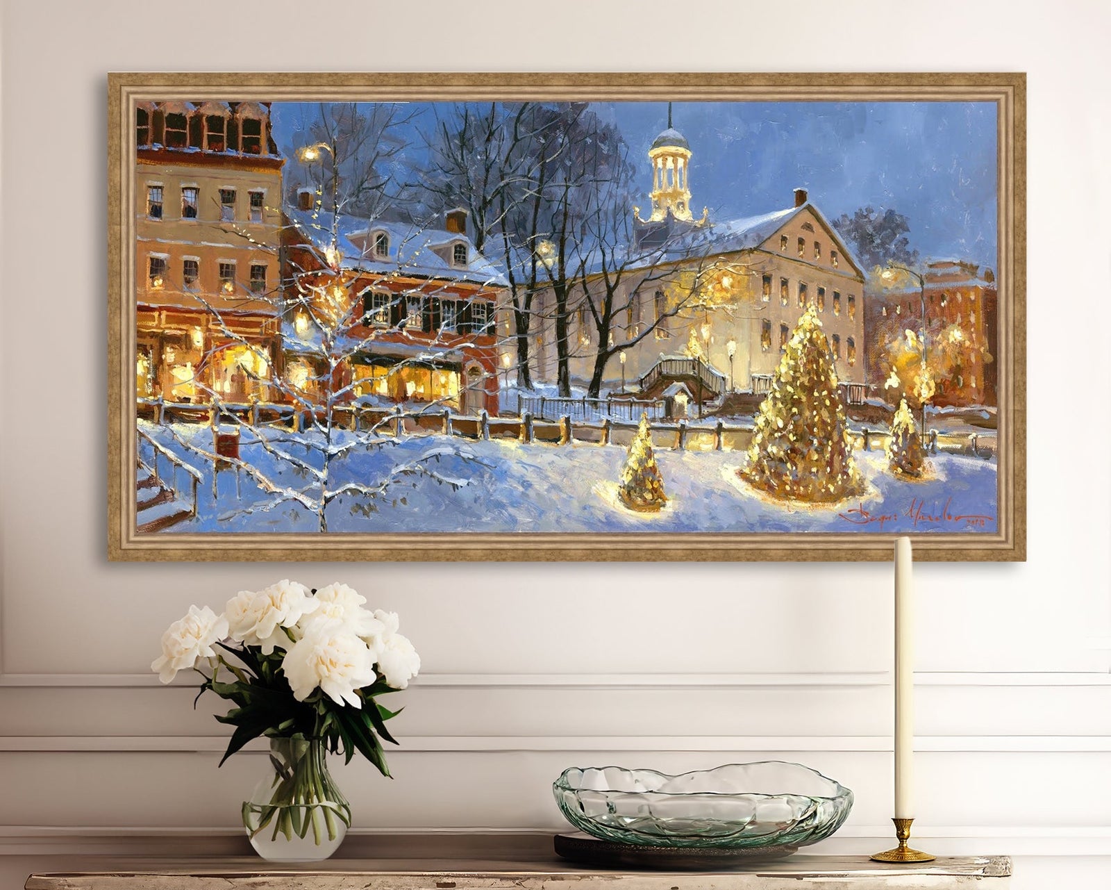 Painting of Christmas Tree on Main Street, Bethlehem 