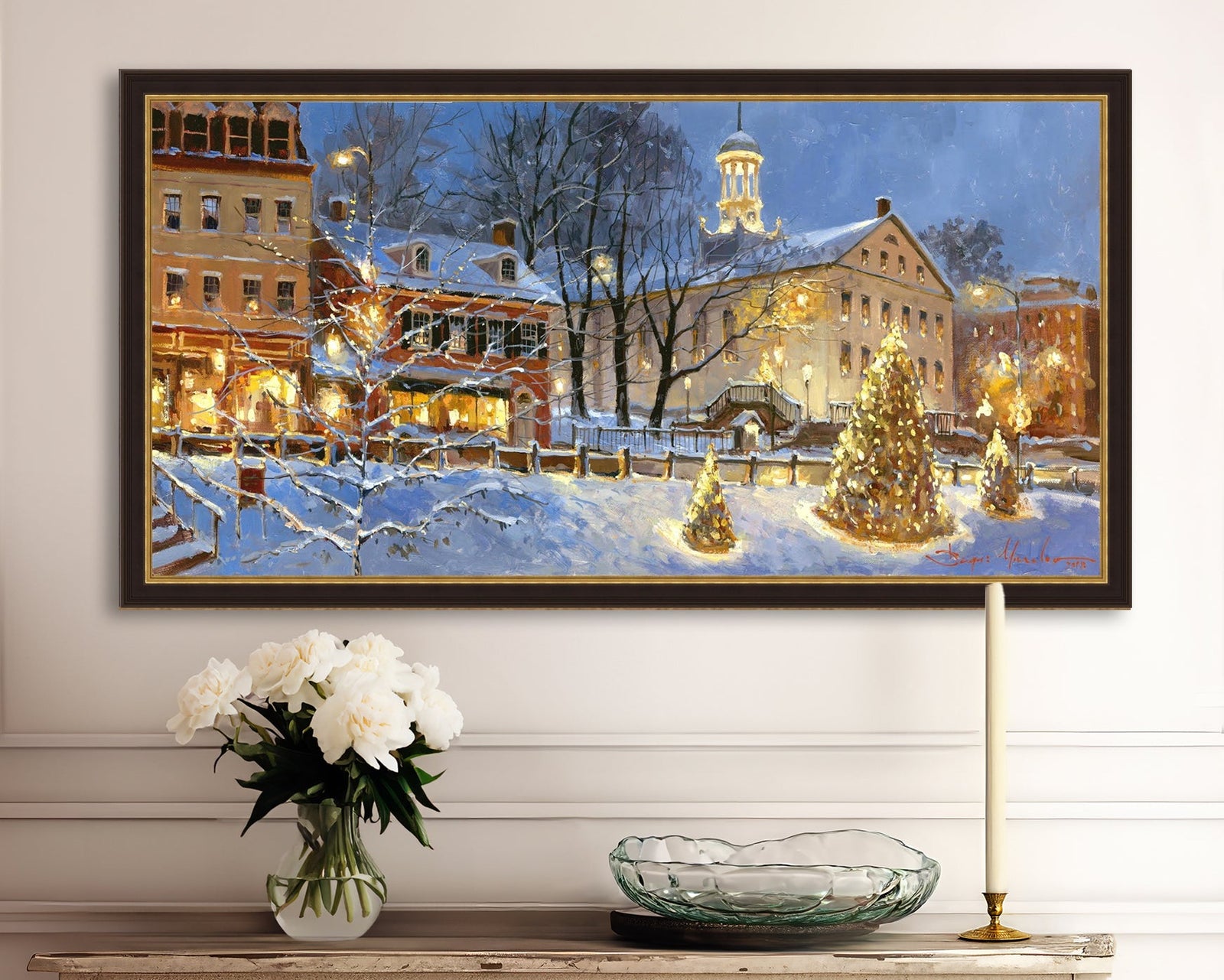 Painting of Christmas Tree on Main Street, Bethlehem 