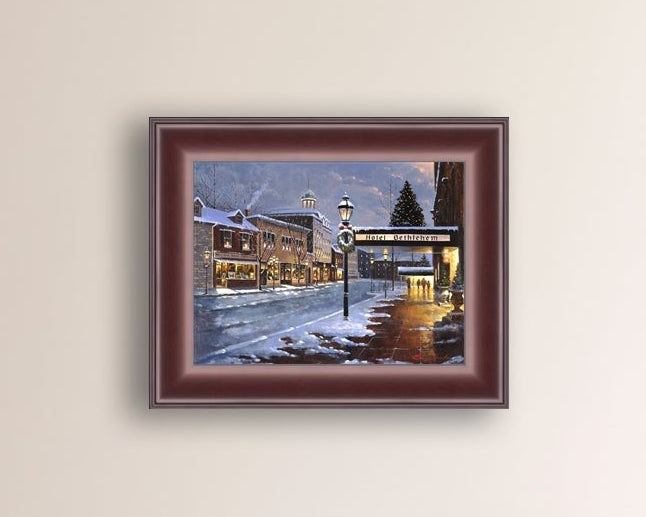 Hotel Bethlehem painting with the snow and Christmas Tree 