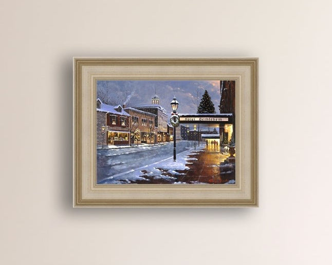 Hotel Bethlehem painting with the snow and Christmas Tree 