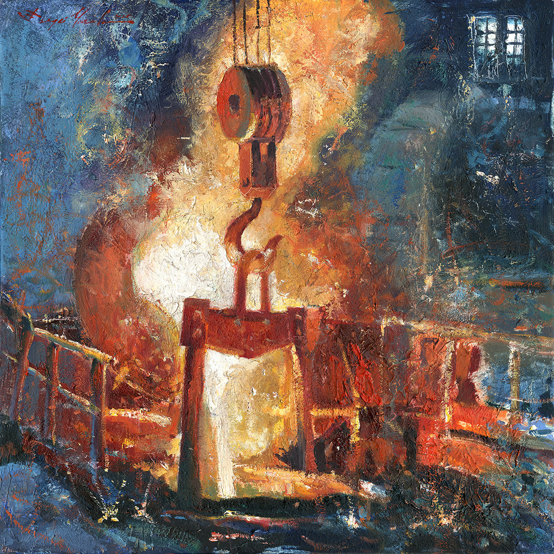 Painting of Molten Iron, Bethlehem Steel