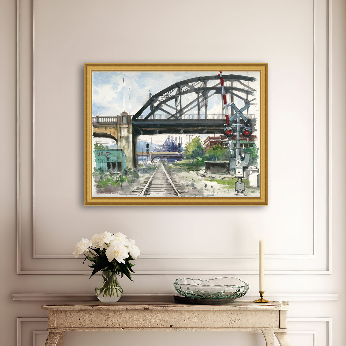 Rail Road Crossing Under Hill to Hill Bridge