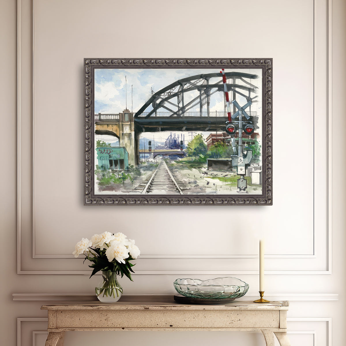 Rail Road Crossing Under Hill to Hill Bridge