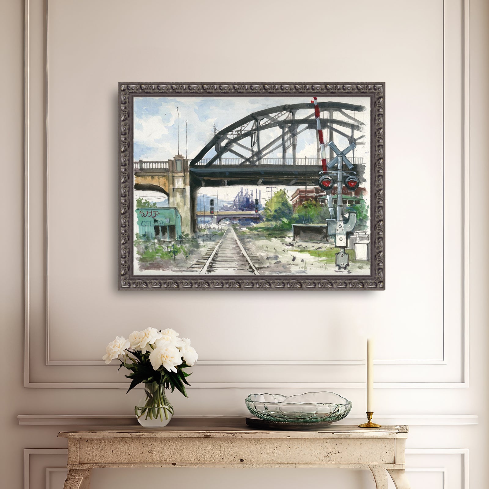 Rail Road Crossing Under Hill to Hill Bridge