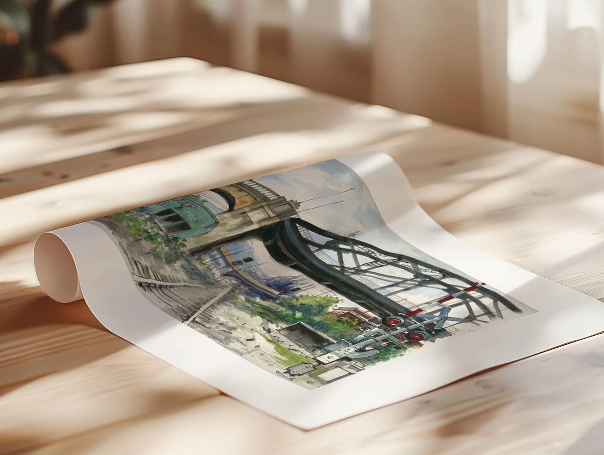 Rail Road Crossing Under Hill to Hill Bridge