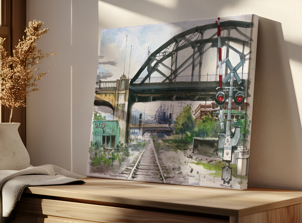 Rail Road Crossing Under Hill to Hill Bridge