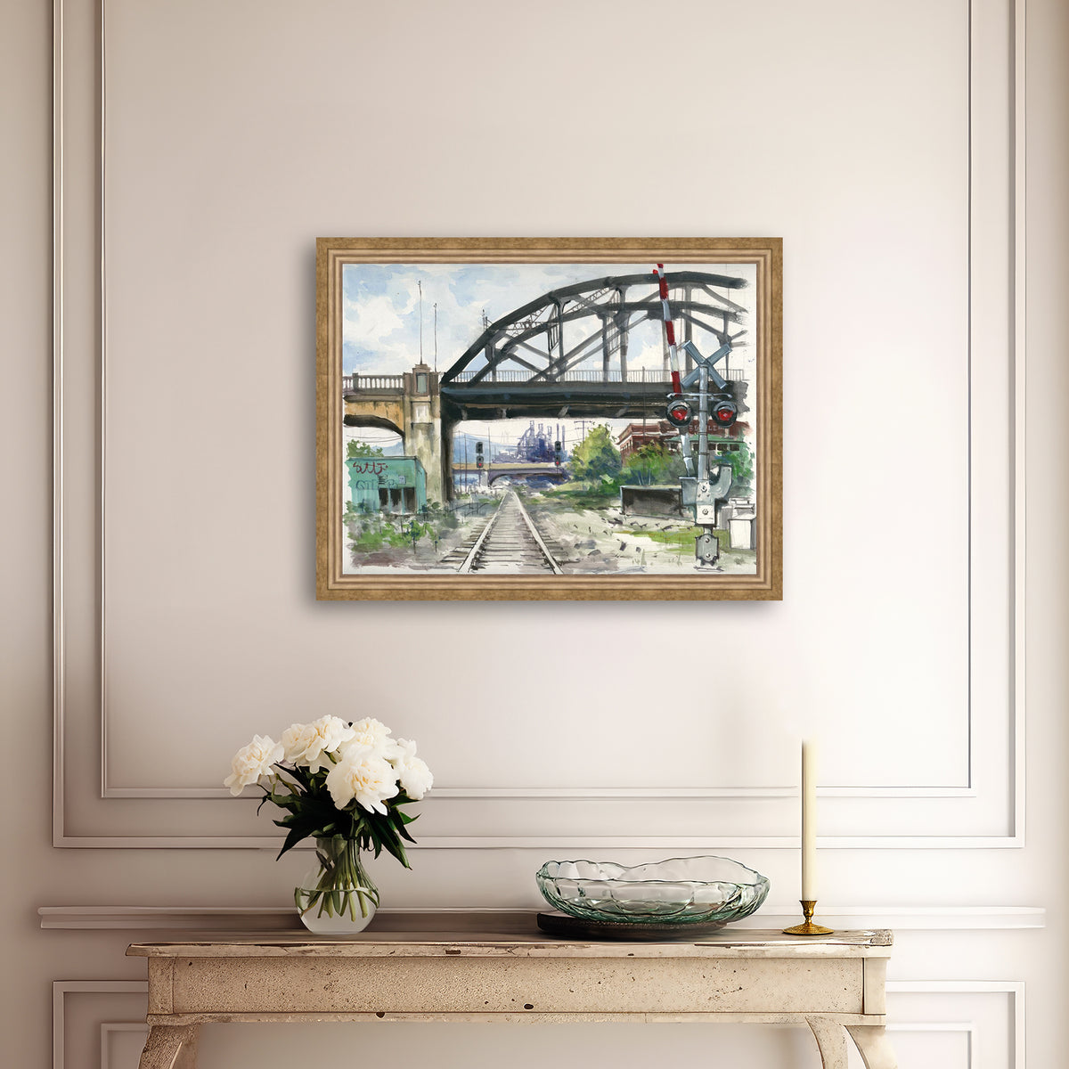 Rail Road Crossing Under Hill to Hill Bridge