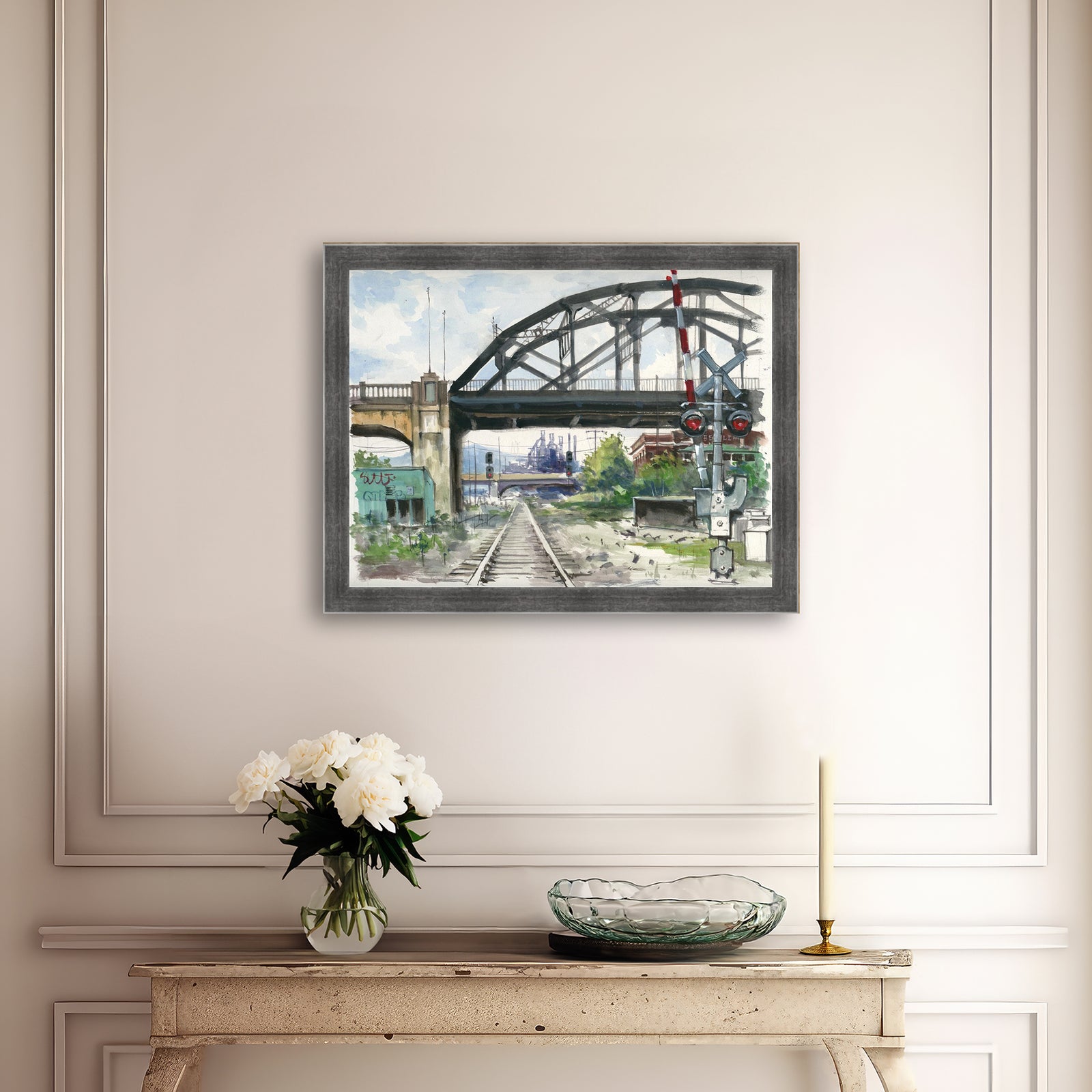 Rail Road Crossing Under Hill to Hill Bridge