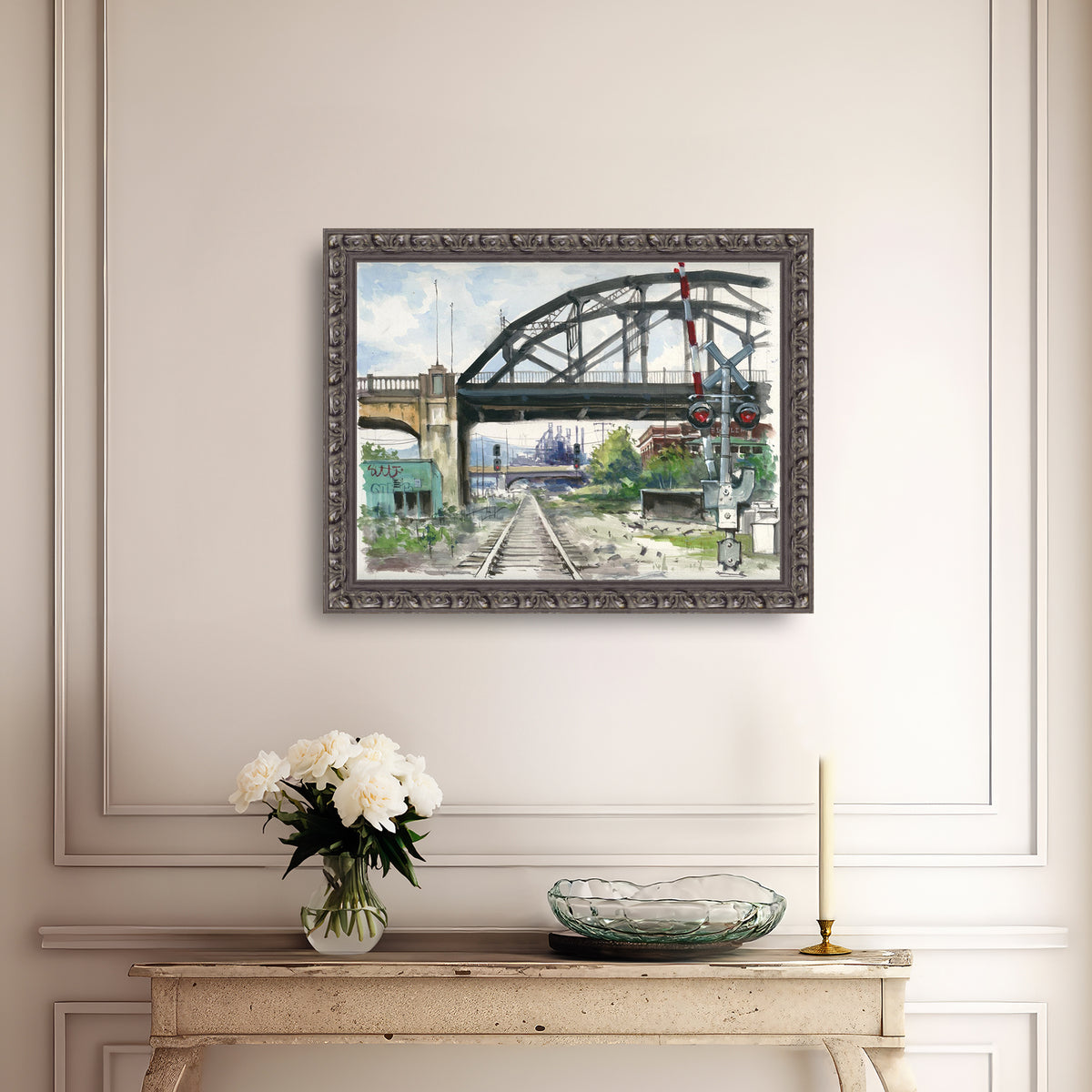 Rail Road Crossing Under Hill to Hill Bridge