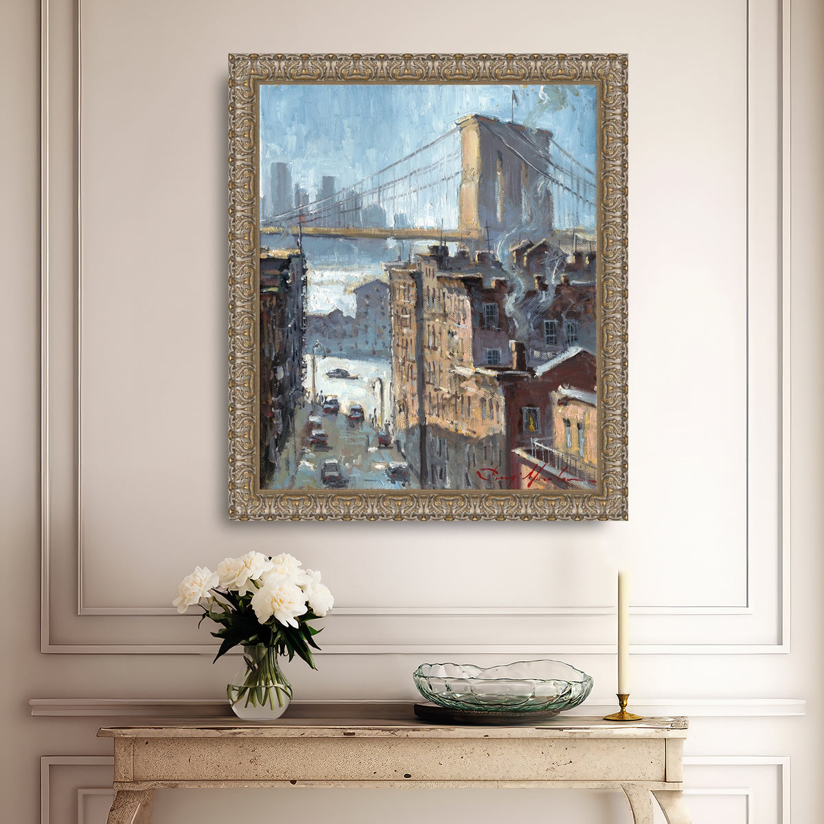 Blue Reflection Brooklyn Bridge