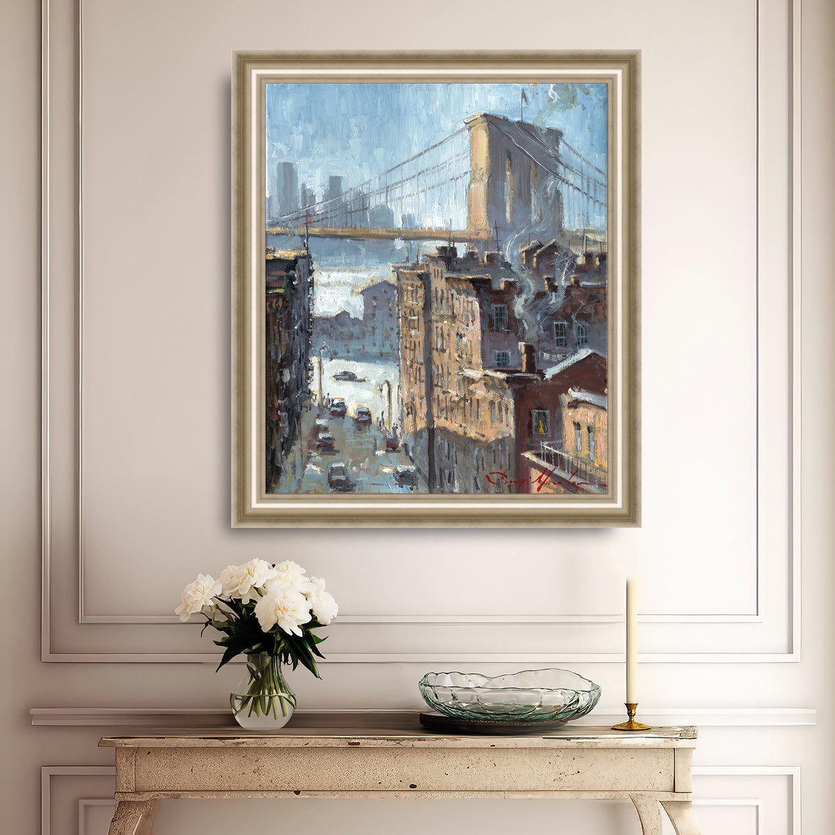 Blue Reflection Brooklyn Bridge