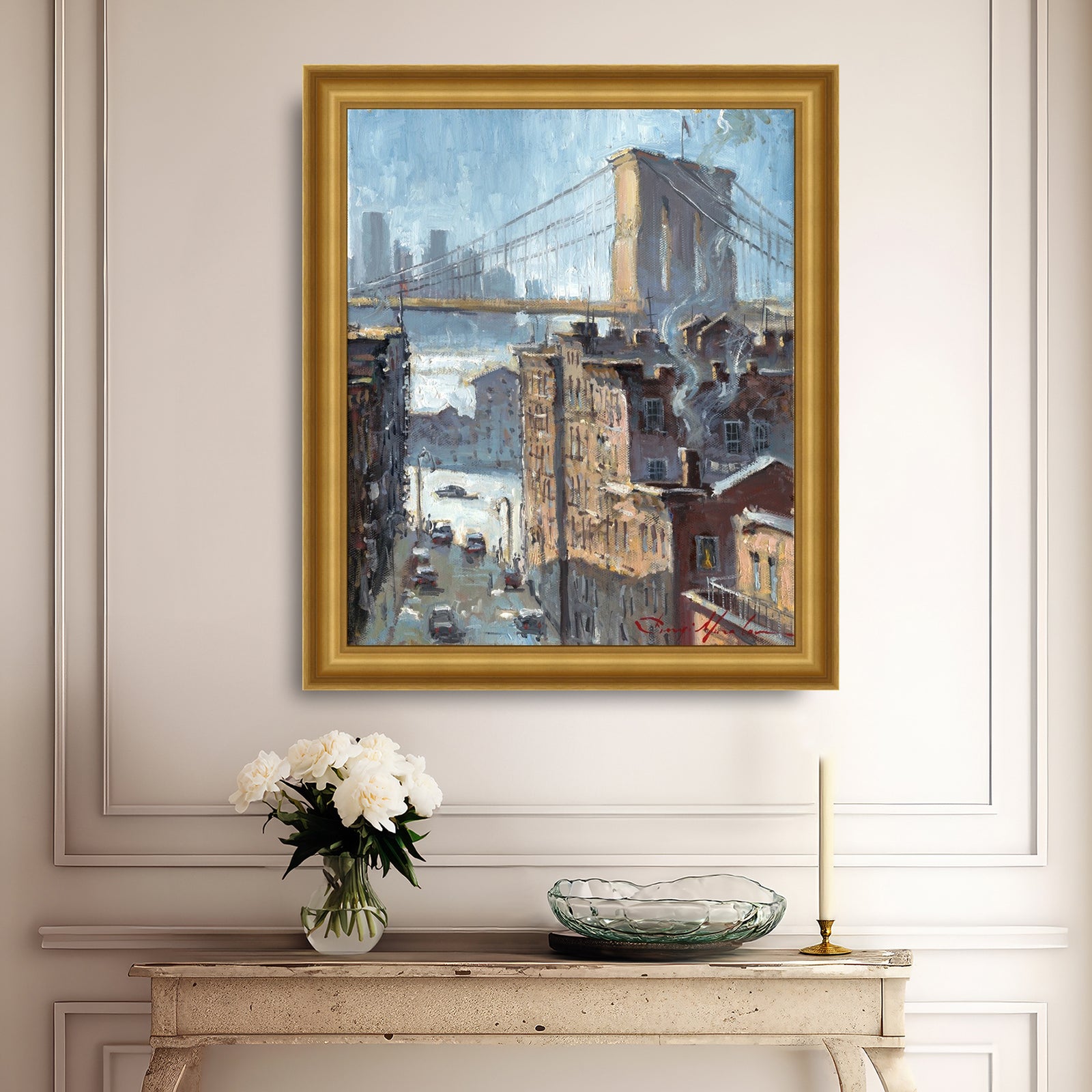 Blue Reflection Brooklyn Bridge