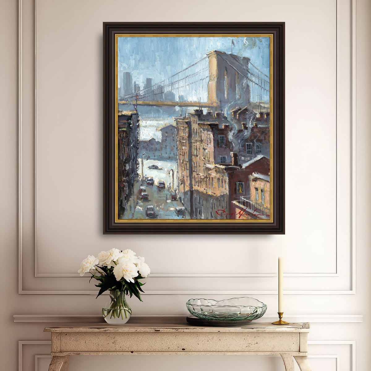 Blue Reflection Brooklyn Bridge