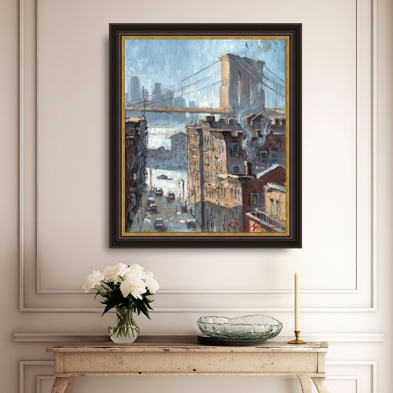 Blue Reflection Brooklyn Bridge