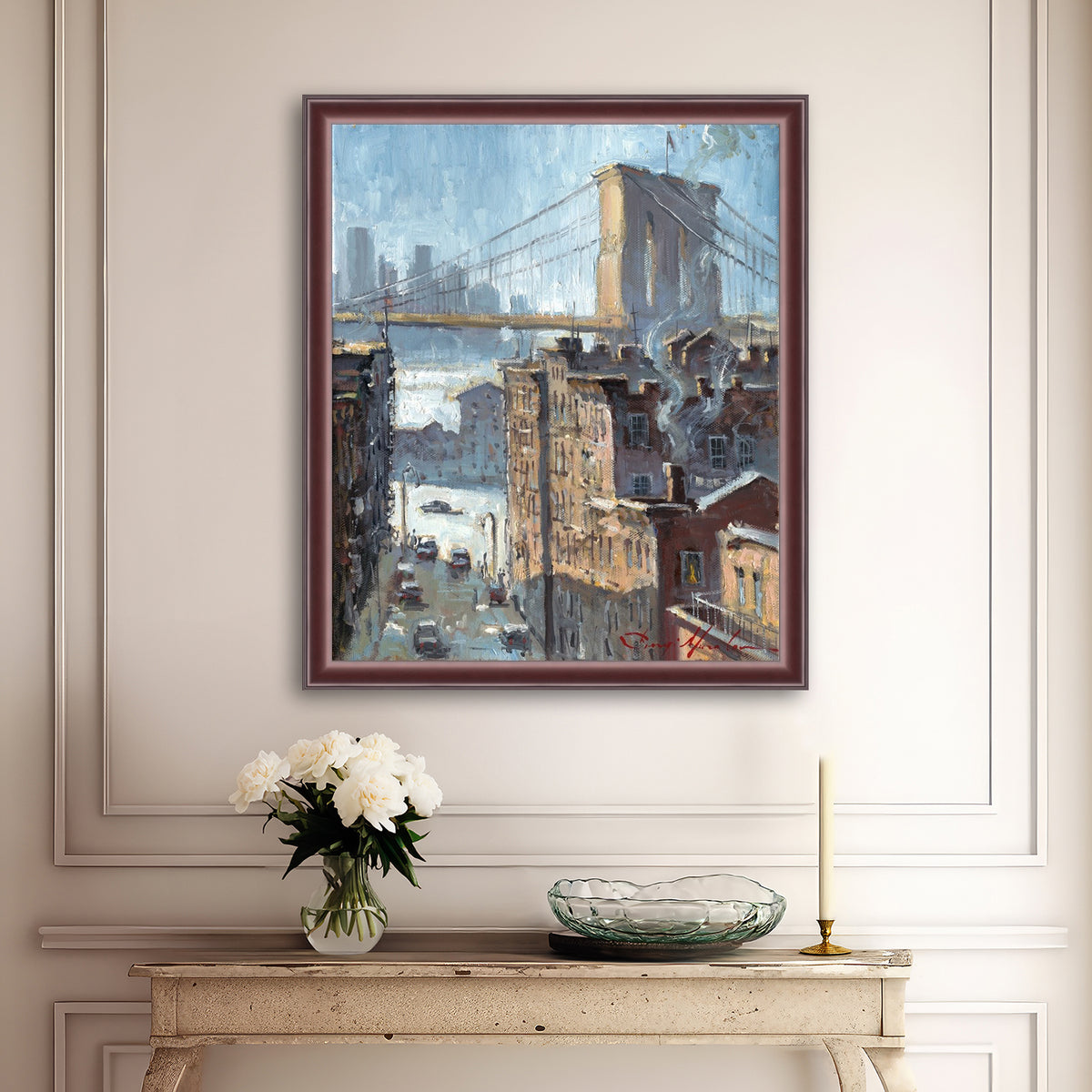 Blue Reflection Brooklyn Bridge