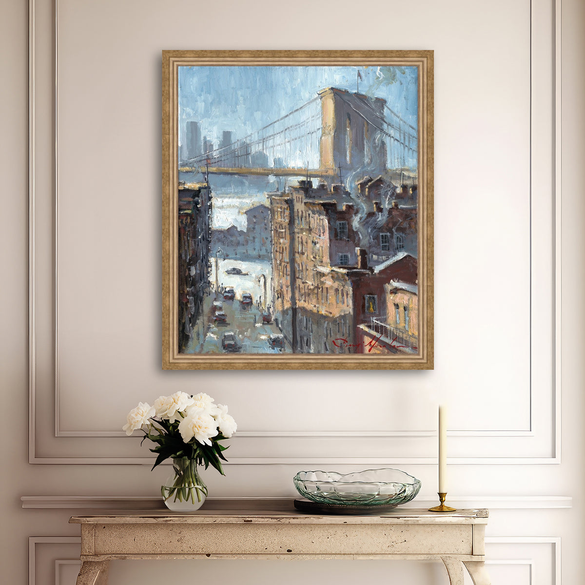 Blue Reflection Brooklyn Bridge