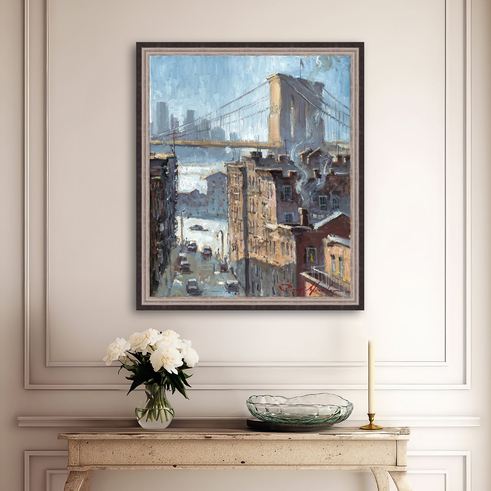 Blue Reflection Brooklyn Bridge