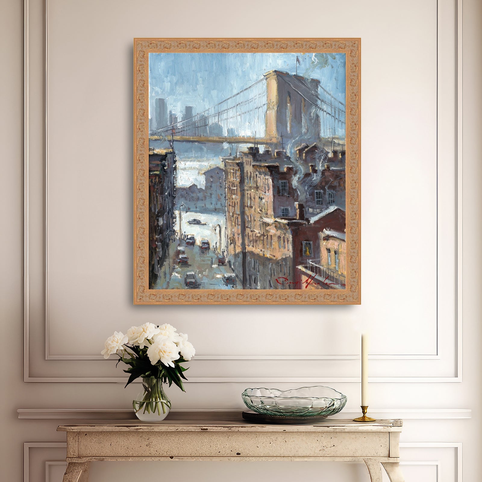 Blue Reflection Brooklyn Bridge