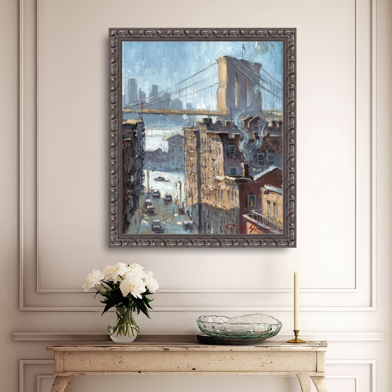 Blue Reflection Brooklyn Bridge