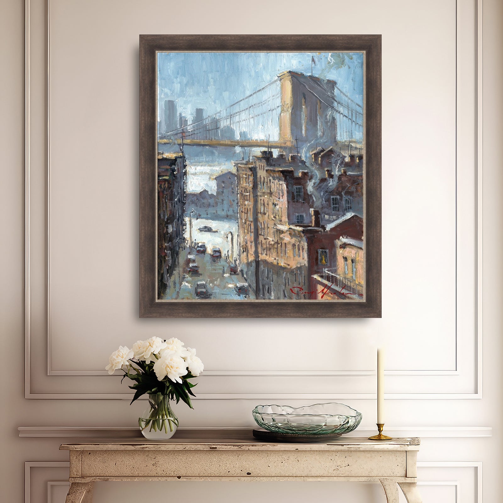 Blue Reflection Brooklyn Bridge