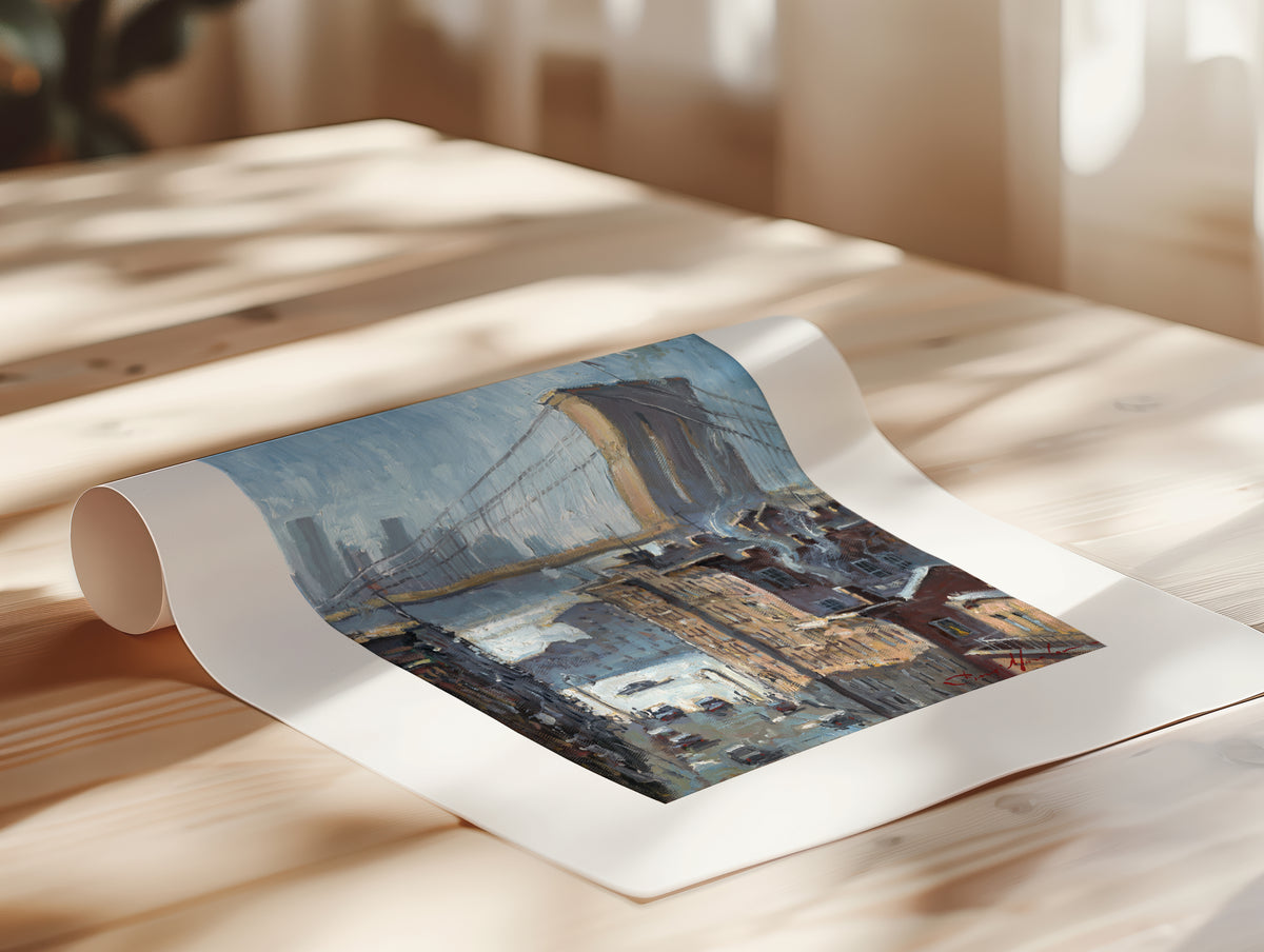 Blue Reflection Brooklyn Bridge