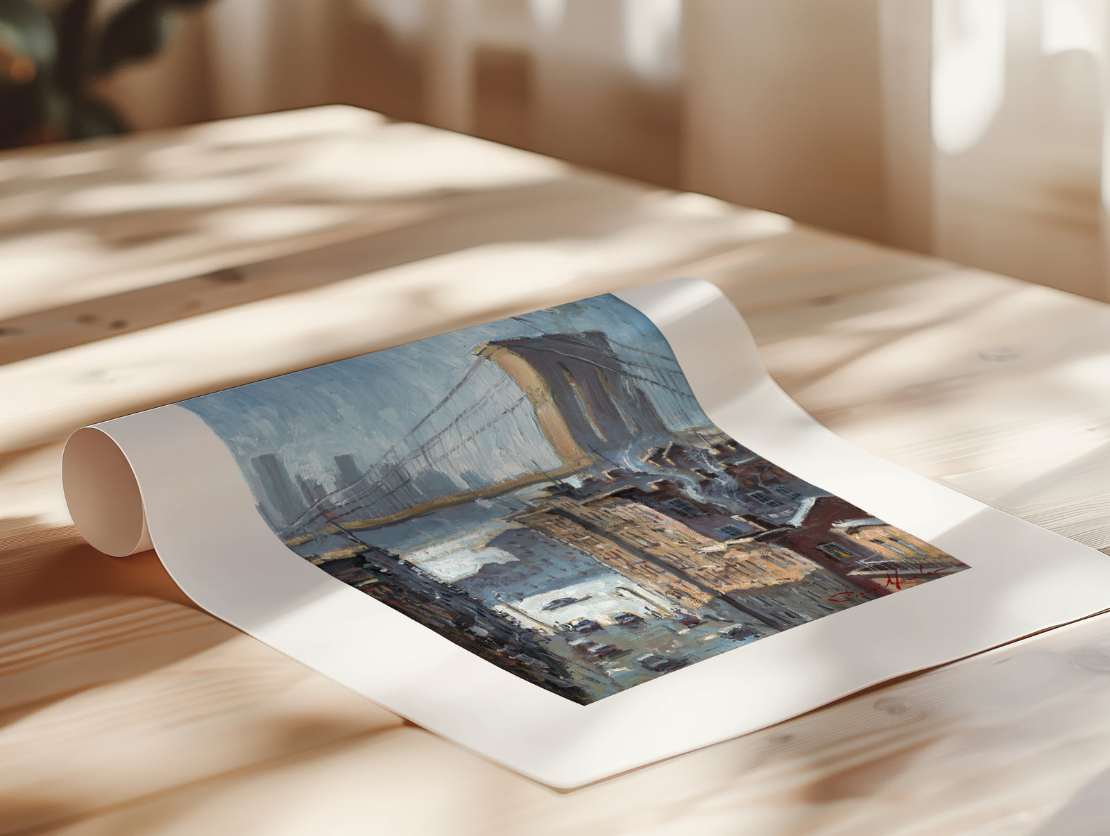 Blue Reflection Brooklyn Bridge