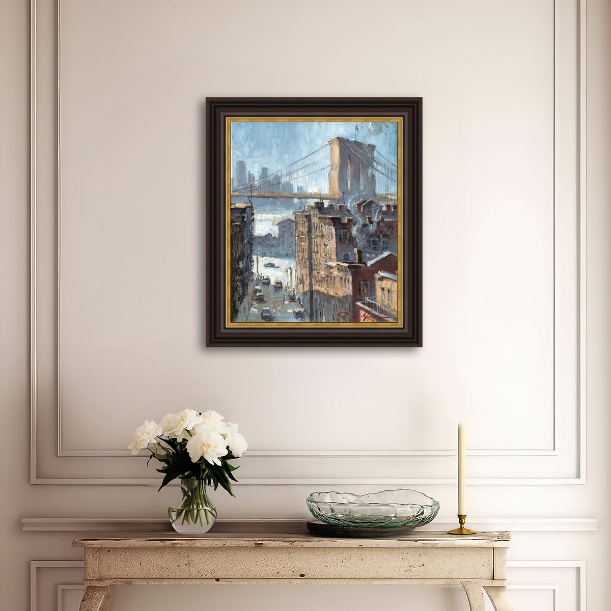 Blue Reflection Brooklyn Bridge