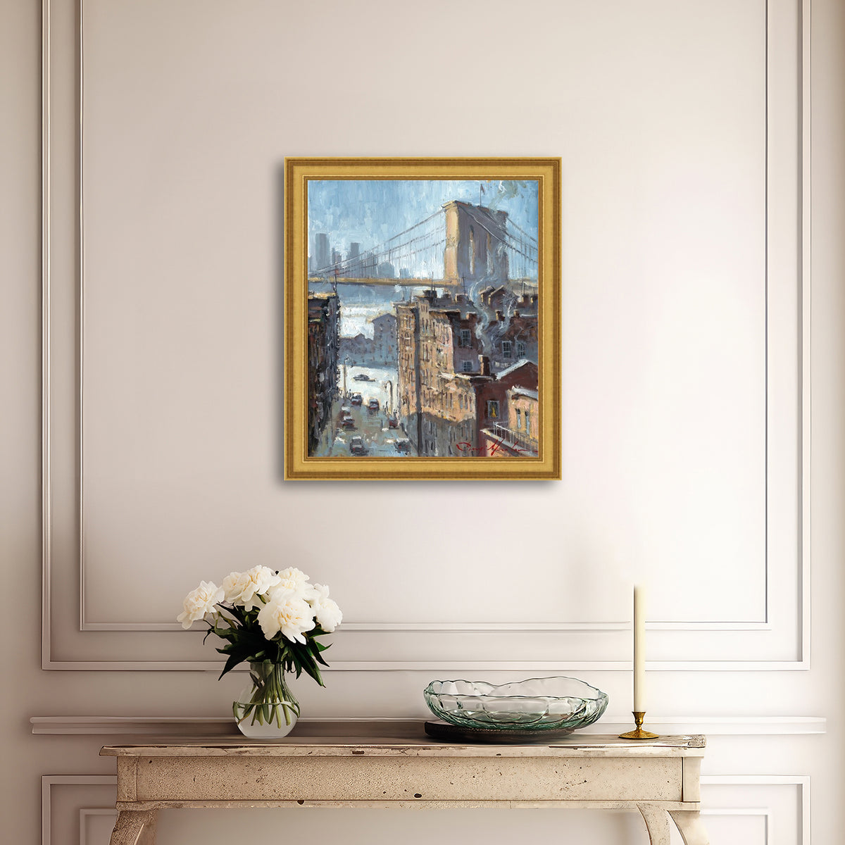 Blue Reflection Brooklyn Bridge