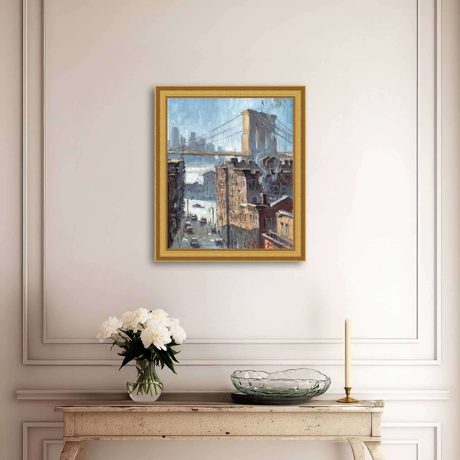 Blue Reflection Brooklyn Bridge