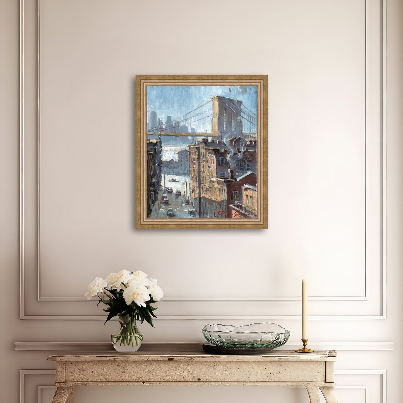 Blue Reflection Brooklyn Bridge