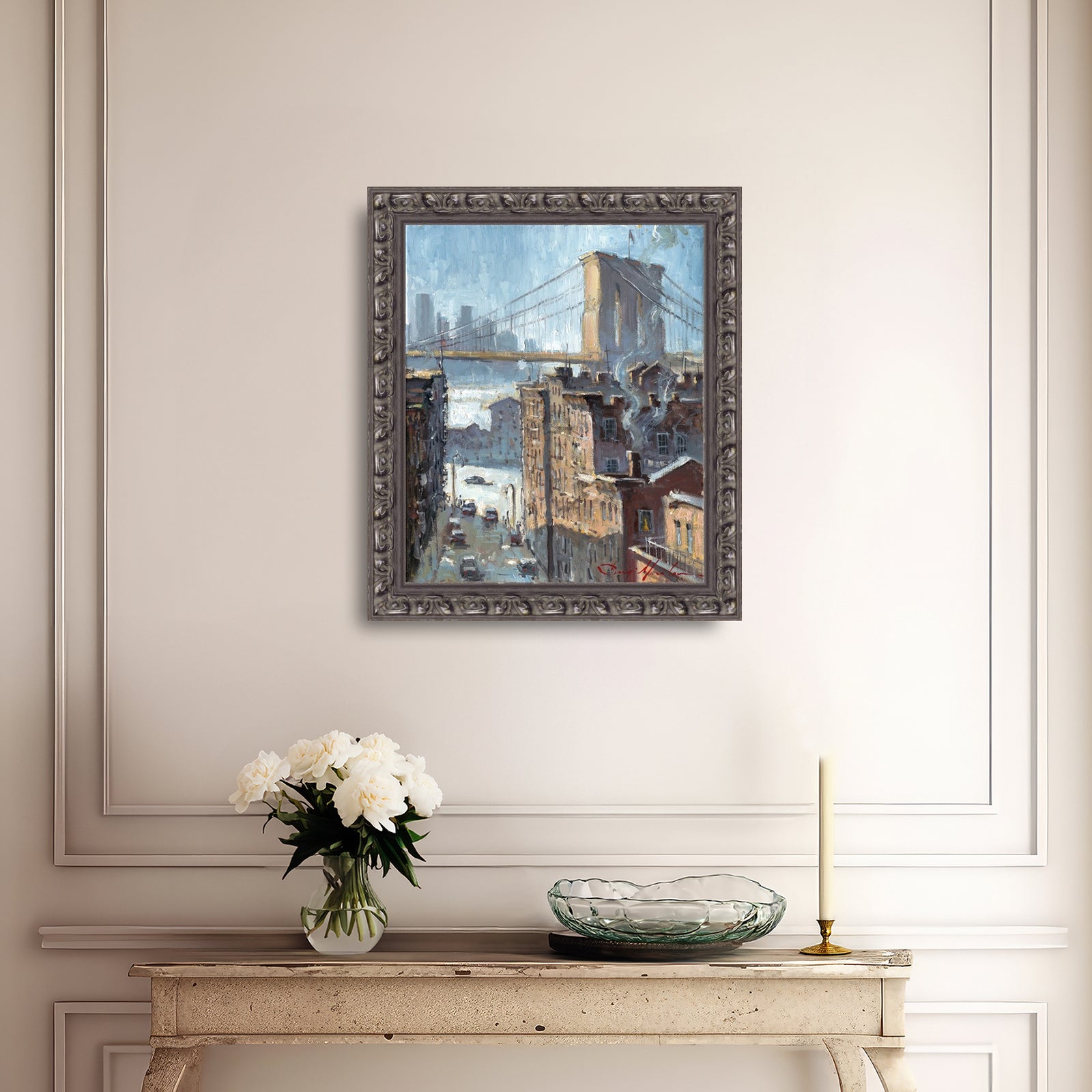 Blue Reflection Brooklyn Bridge