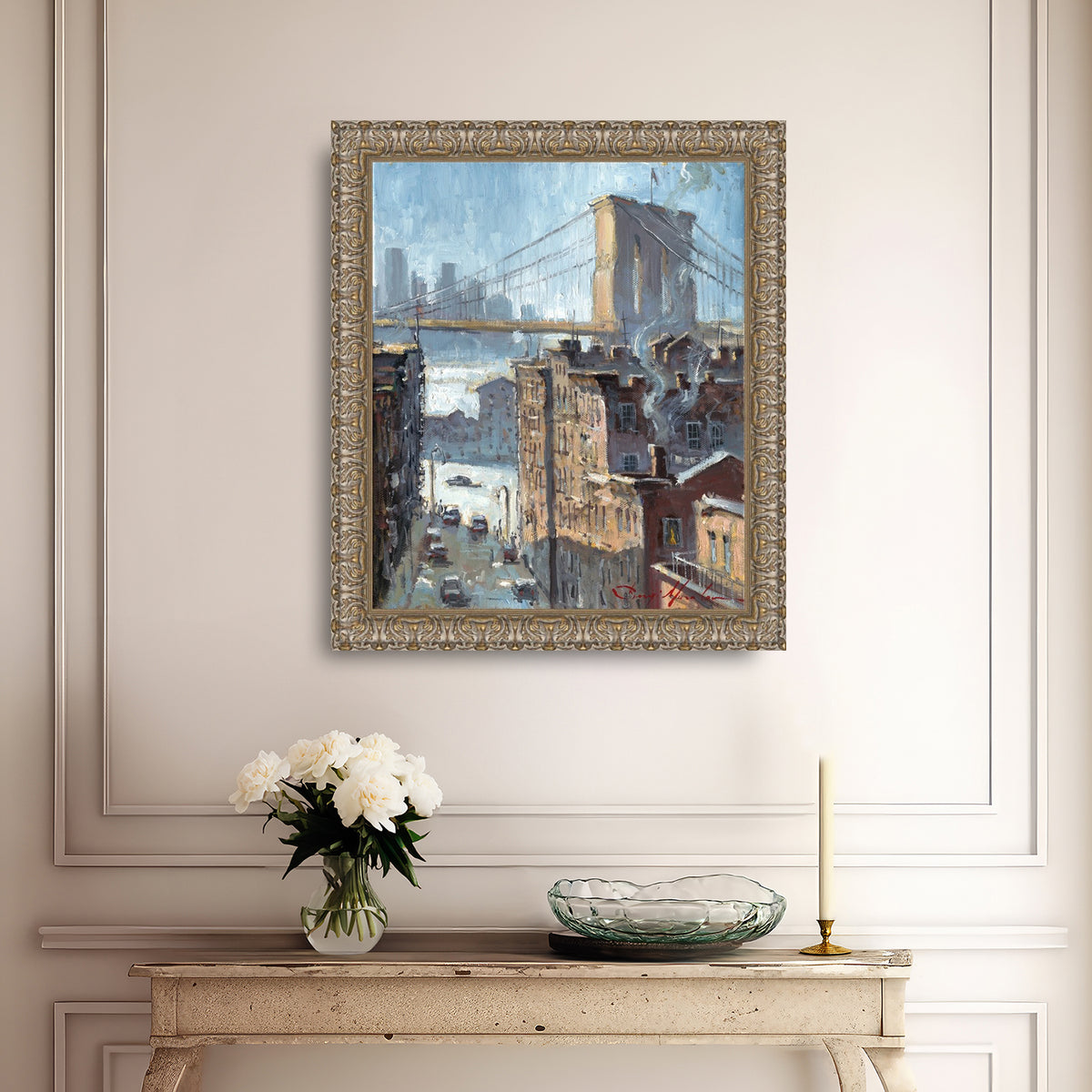 Blue Reflection Brooklyn Bridge