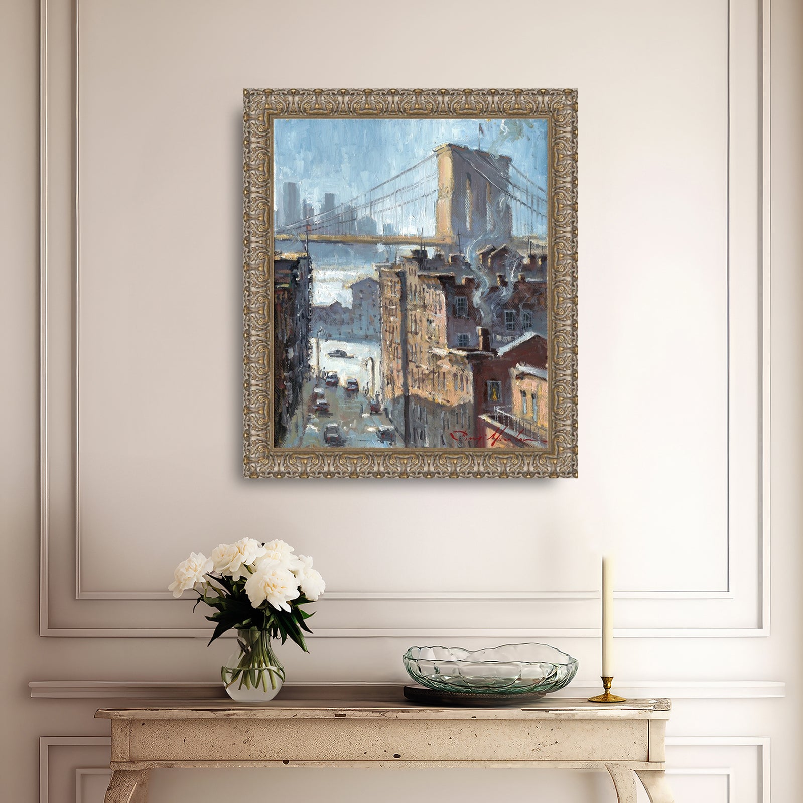 Blue Reflection Brooklyn Bridge