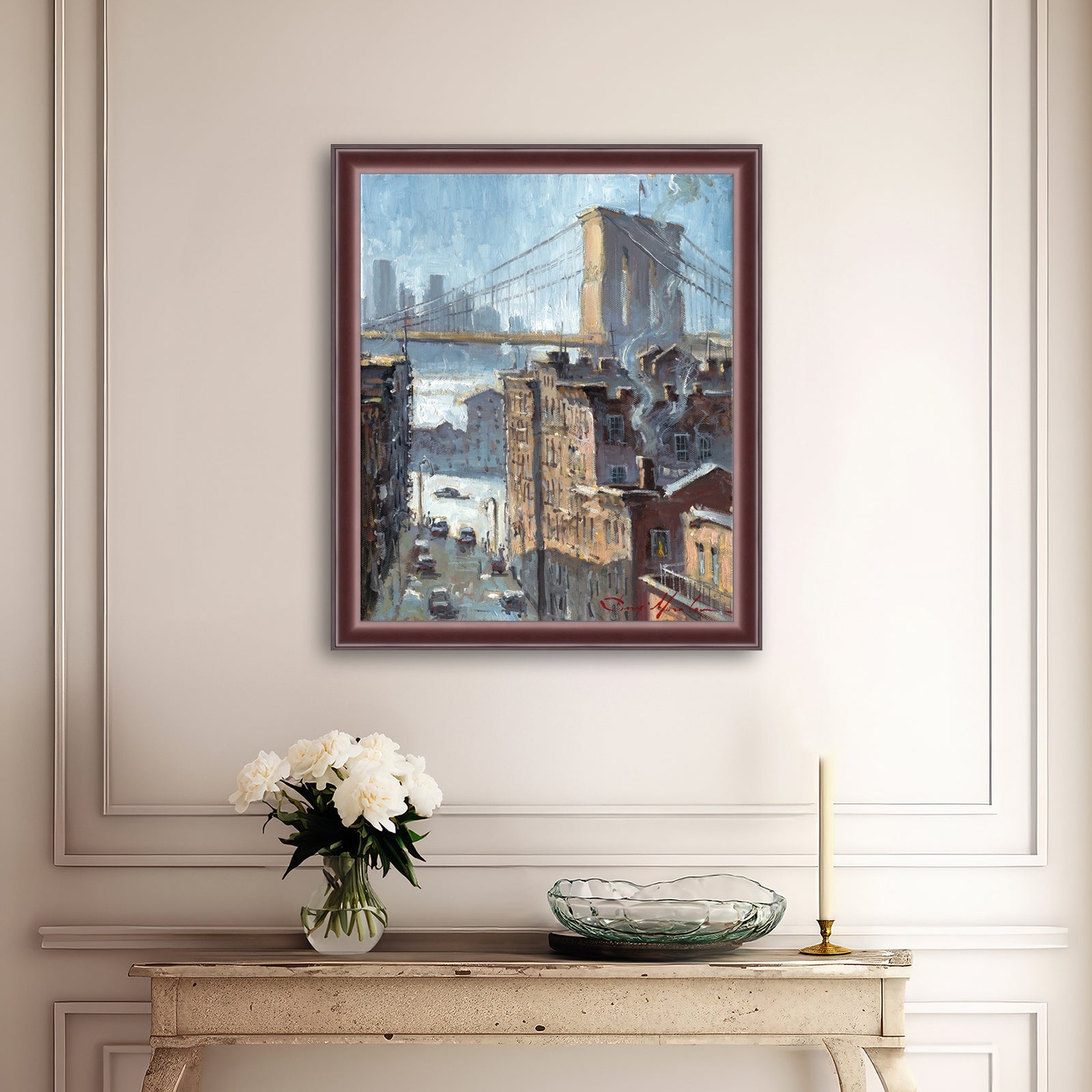 Blue Reflection Brooklyn Bridge