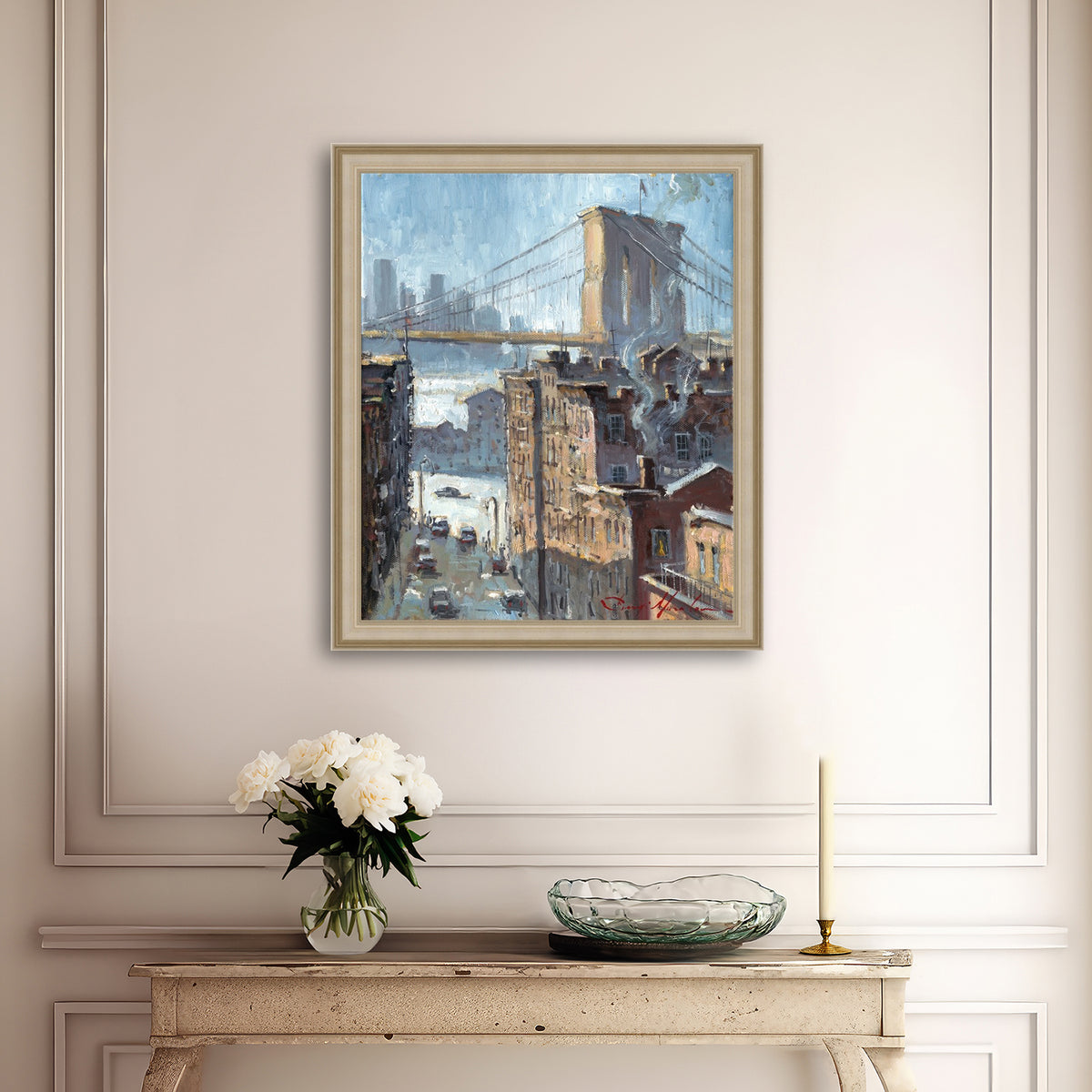 Blue Reflection Brooklyn Bridge