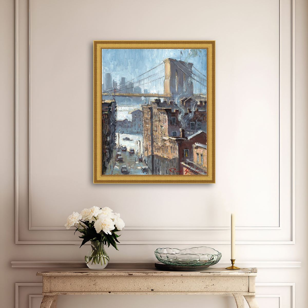 Blue Reflection Brooklyn Bridge