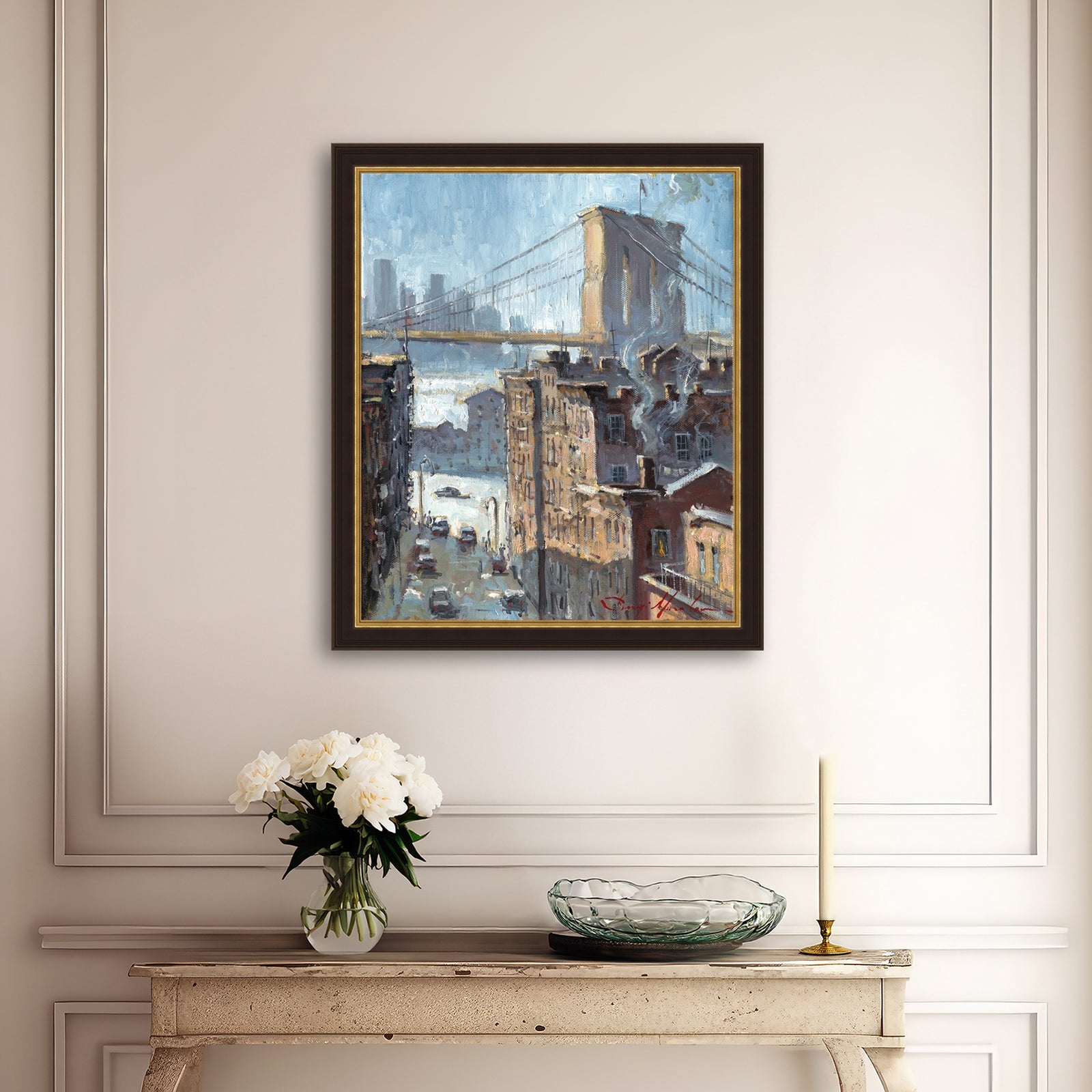 Blue Reflection Brooklyn Bridge