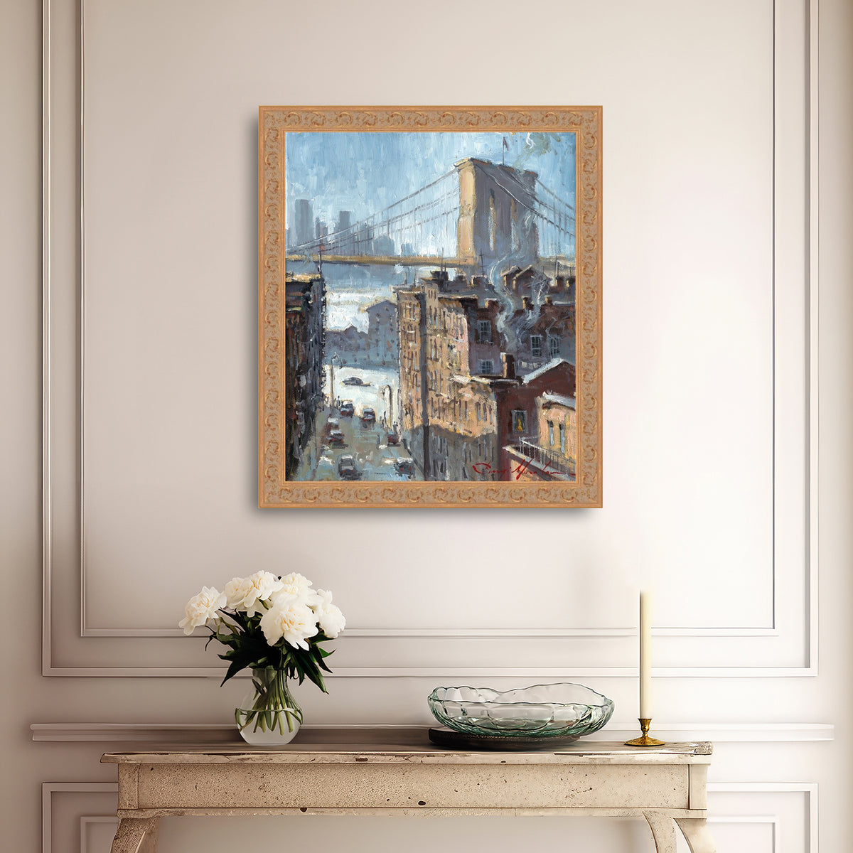 Blue Reflection Brooklyn Bridge