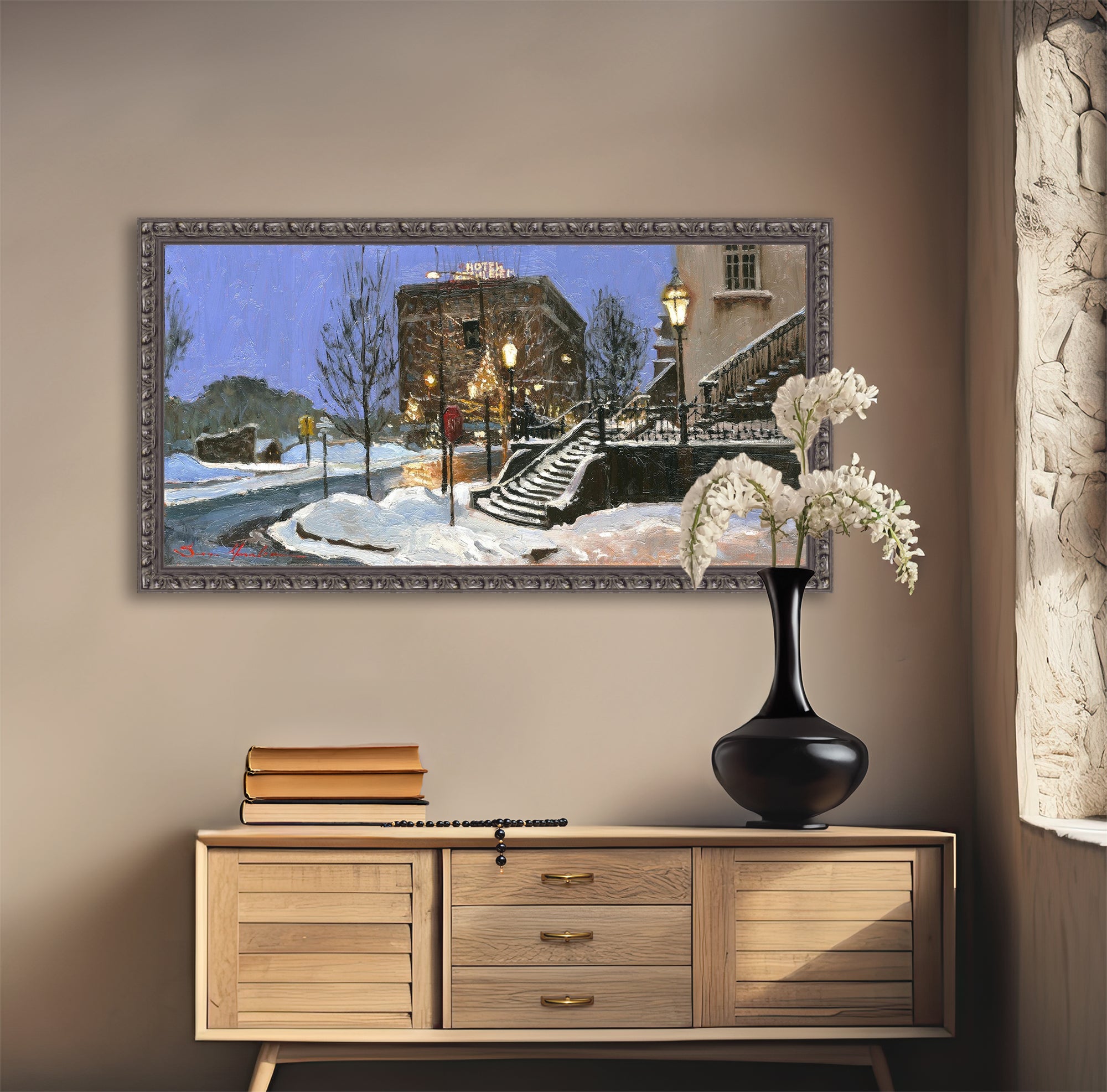 Moravian Church Steps in the Snow