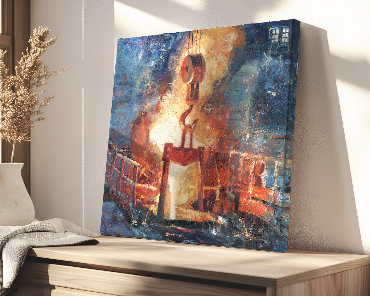 Painting of Molten Iron, Bethlehem Steel
