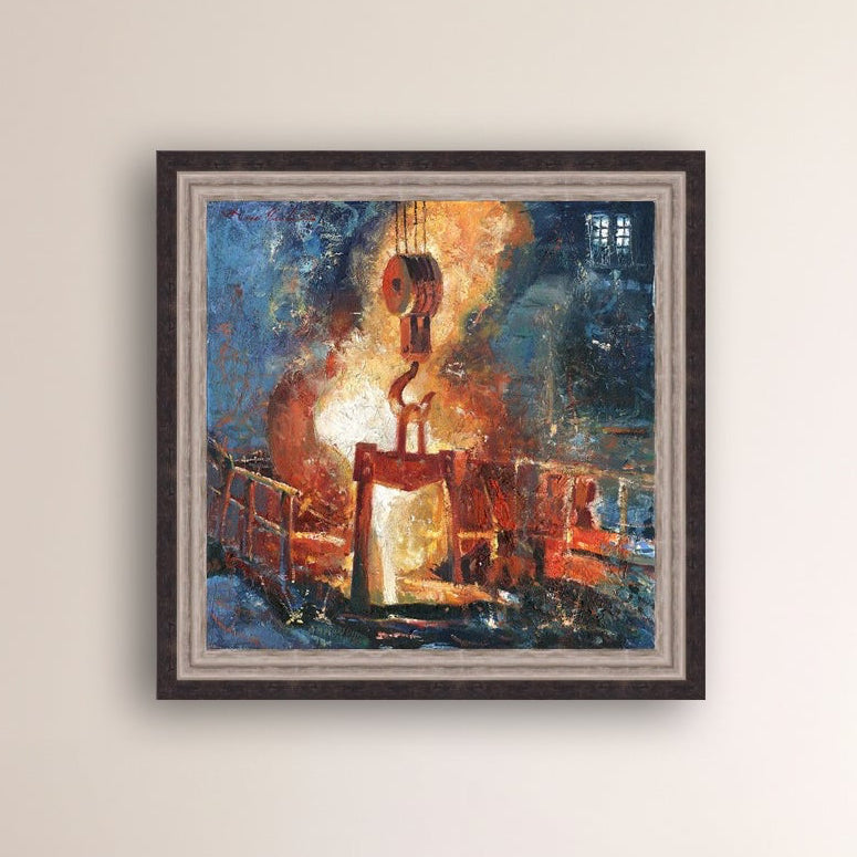 Painting of Molten Iron, Bethlehem Steel