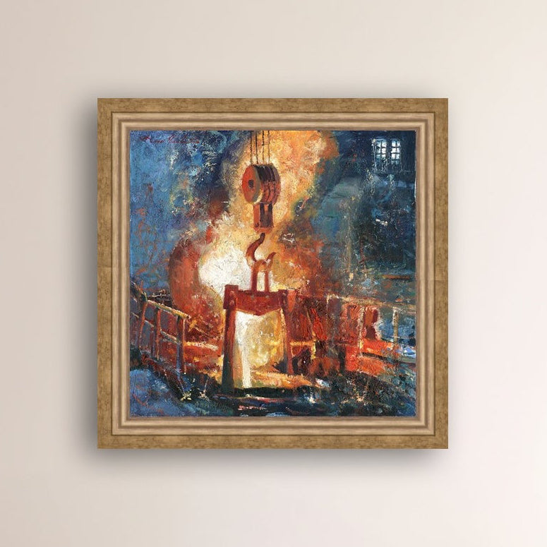 Painting of Molten Iron, Bethlehem Steel