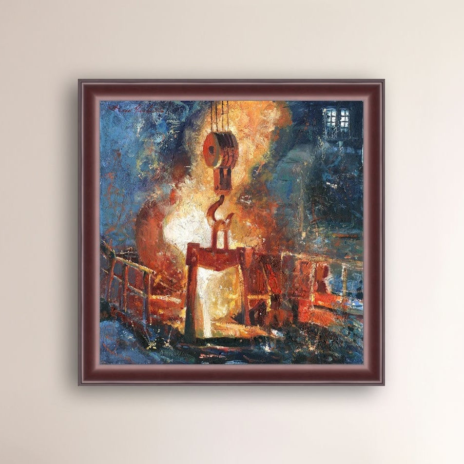 Painting of Molten Iron, Bethlehem Steel
